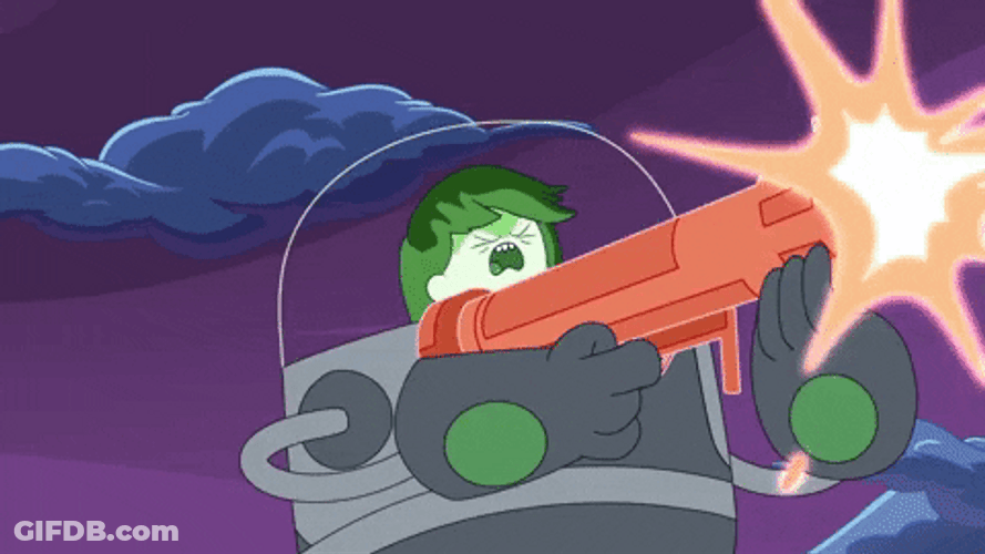 Bravest Warriors With Cat Gun GIF