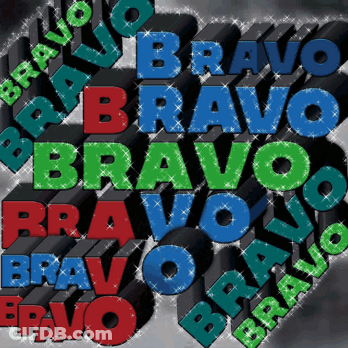 Bravo 3D Word Graphic GIF