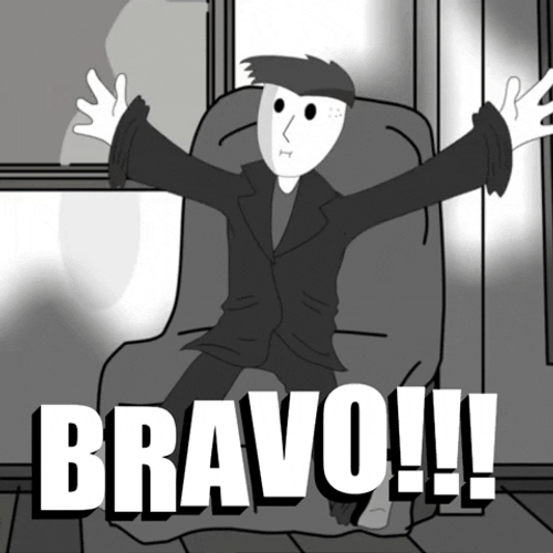 Bravo Monochrome Cartoon Art GIF