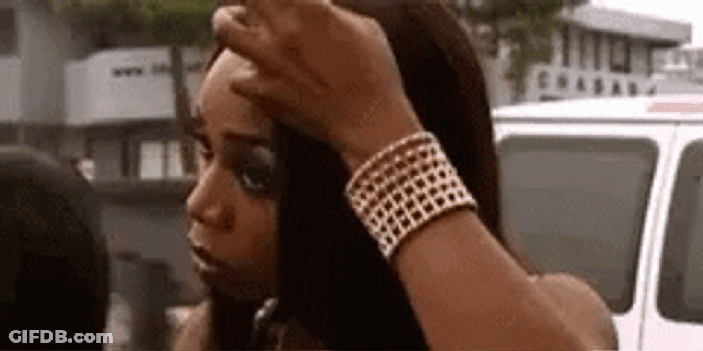 Brazen Tiffany Pollard Combing Hair GIF