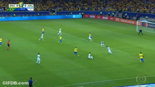 Brazil Argentina Soccer Match 0-0 GIF