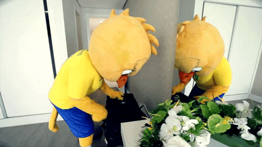 Brazil Bird Mascot Packing Things GIF