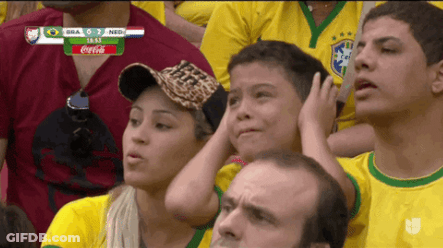 Brazil Fan Kid Holding His Ears GIF