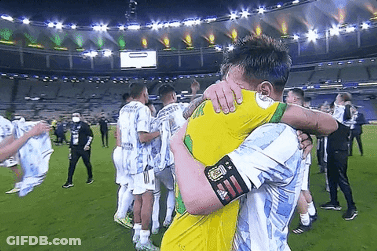 Brazil Team Player Hugging Rival GIF