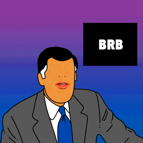 Brb Newscaster Animation GIF