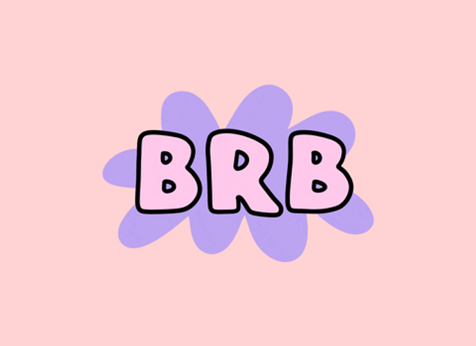 Brb Pink Text GIF