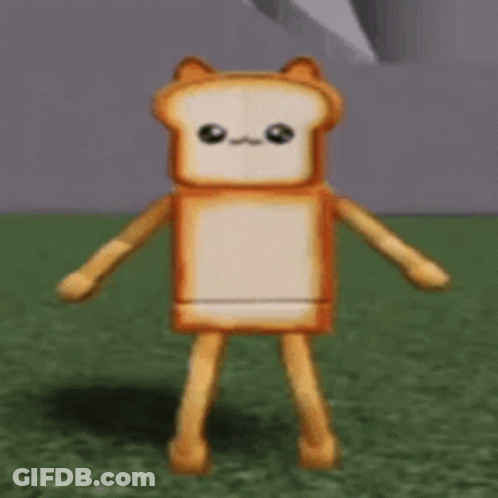 Bread Cartoon Character Dancing On Grass GIF
