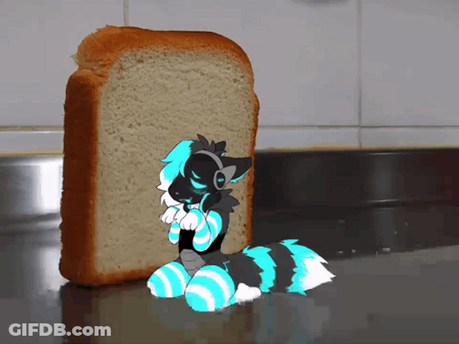 Bread Falling Over Protogen Pinned Down GIF