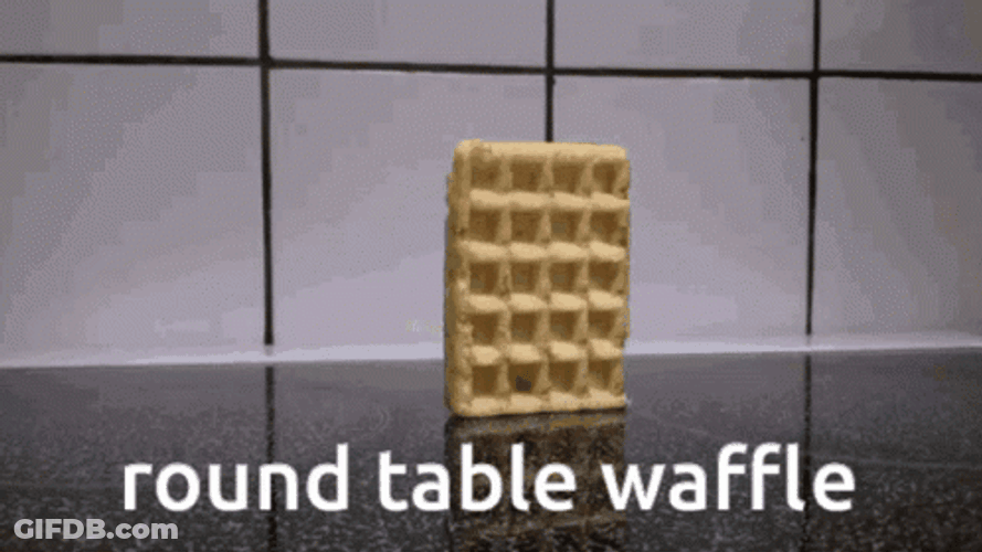 Bread Falling Over Round Table Waffle GIF