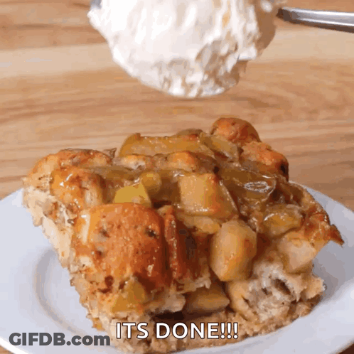 Bread Pudding With Its Done GIF