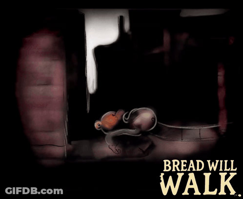 Bread Will Walk Cartoon Poster GIF
