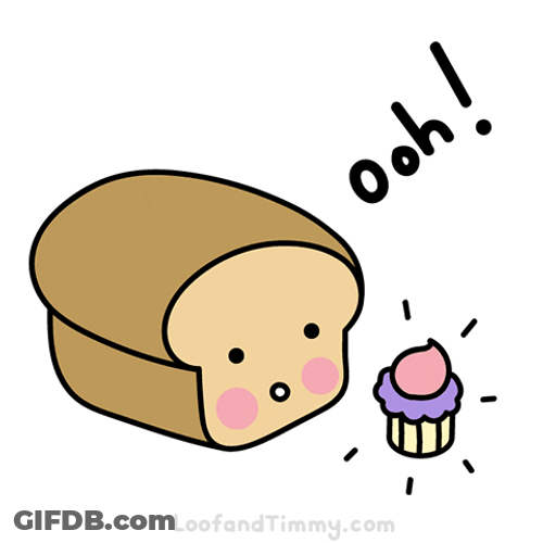 Bread With Face Oooh After Receiving Cake GIF