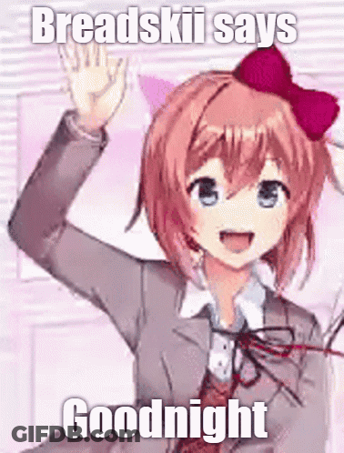 Breadskii Says Goodnight Girl In Suit And Tie GIF