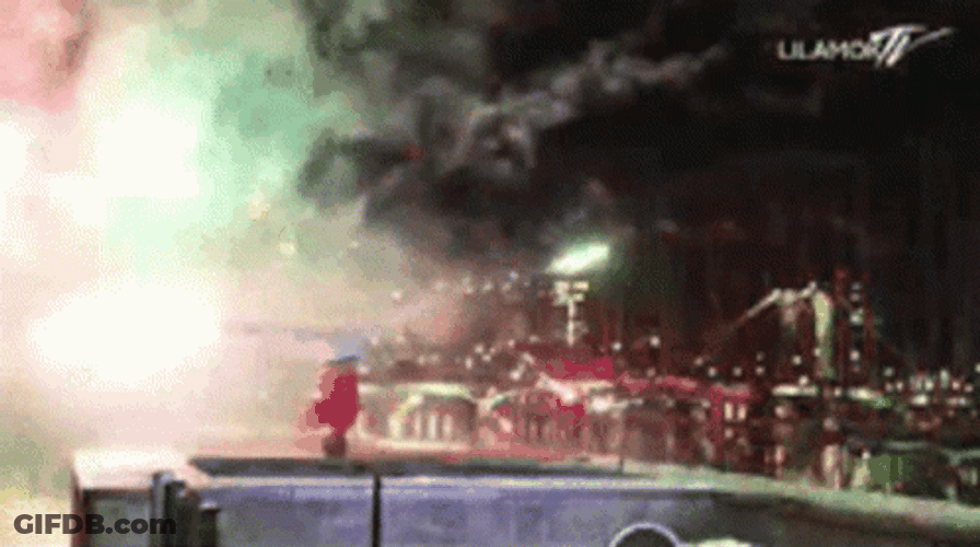 Break Dancer Perform With Firecracker GIF