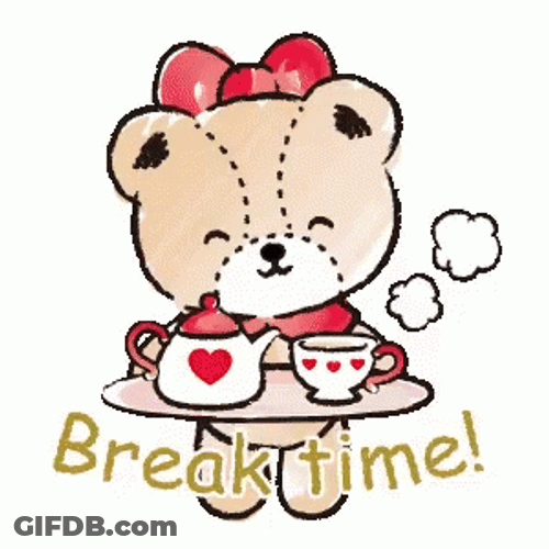 Break Time Bear Serving Coffee GIF