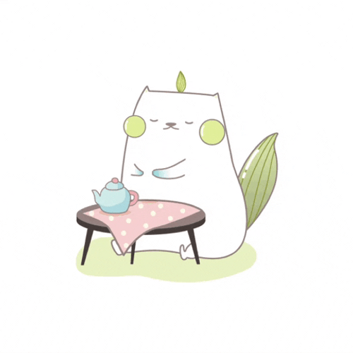 Break Time Cat Having Tea Time GIF