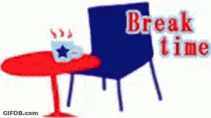 Break Time Chair With Hot Coffee GIF