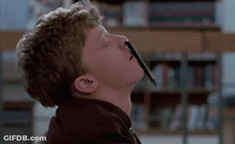 Breakfast Club Brian Pen In Nose GIF