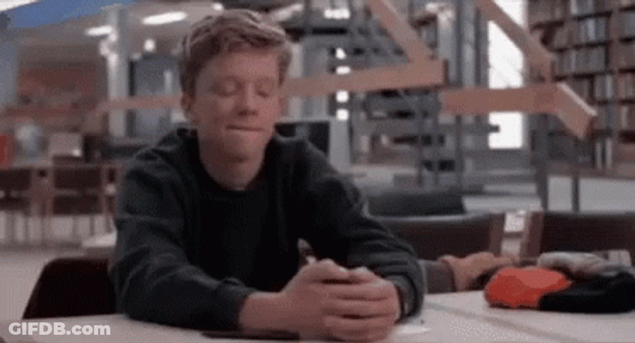 Breakfast Club Brian Punches His Arm GIF