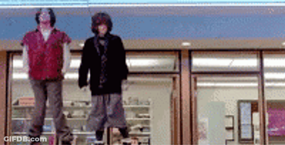 Breakfast Club Dancing On Top Of Table GIF