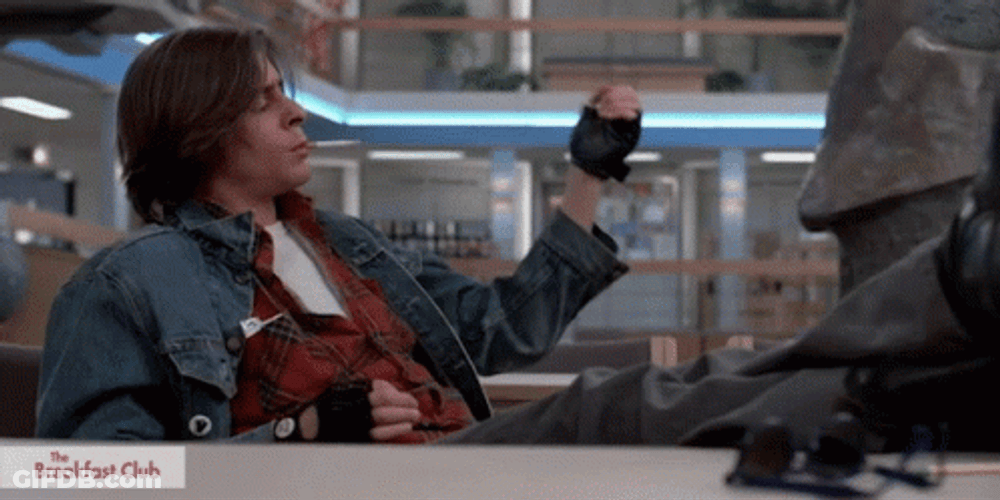 Breakfast Club John Air Guitar GIF