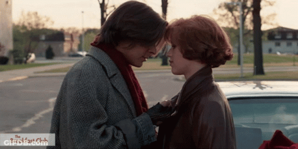 Breakfast Club John And Claire Kissing GIF