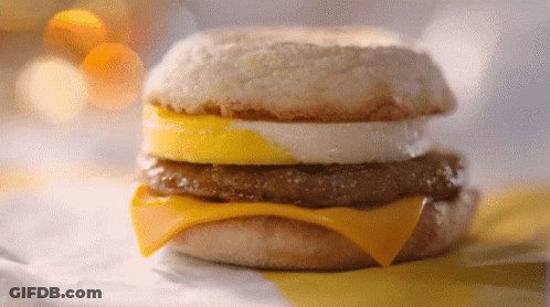 Breakfast Sandwich On A Bun GIF