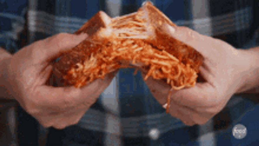 Breaking A Spaghetti Sandwich GIF