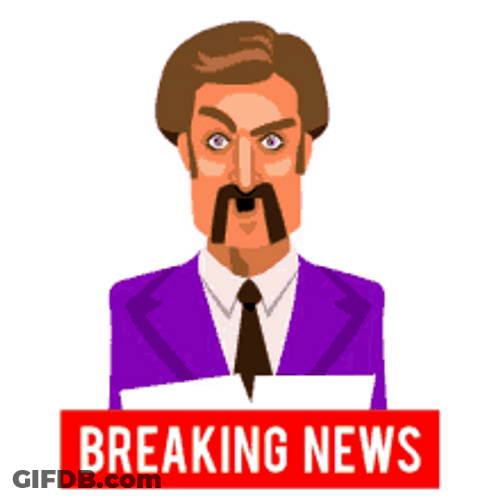 Breaking News Reporter Making Gestures Animation GIF