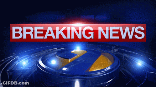 Breaking News Sign On Dark Blue Background GIF