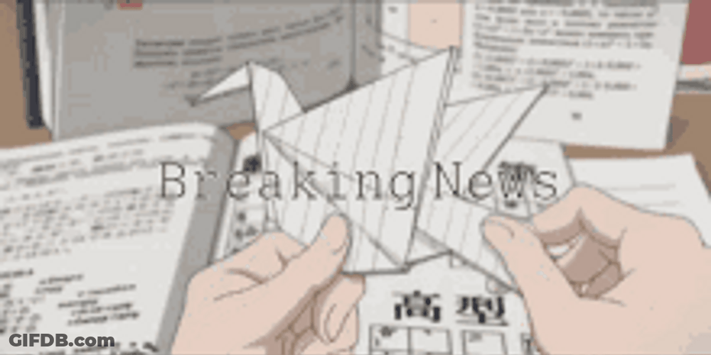 Breaking News With Japanese Origami Animation GIF
