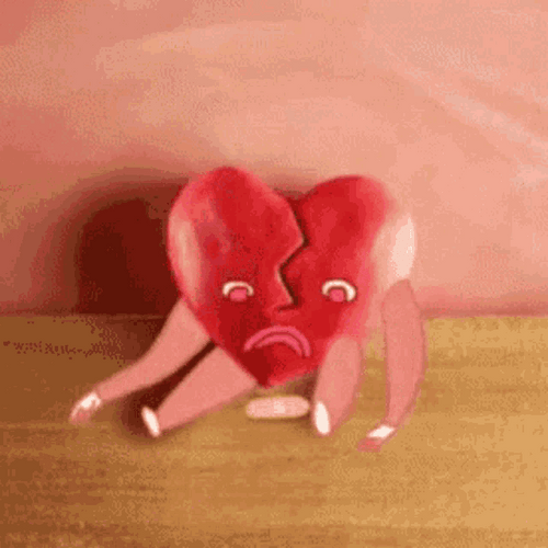 Breaking Up Doodle Heart GIF