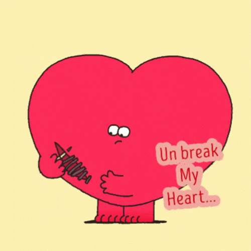 Breaking Up Stitching Heart GIF