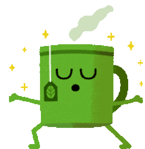 Breathe Meditating Tea Cup Sparkling GIF