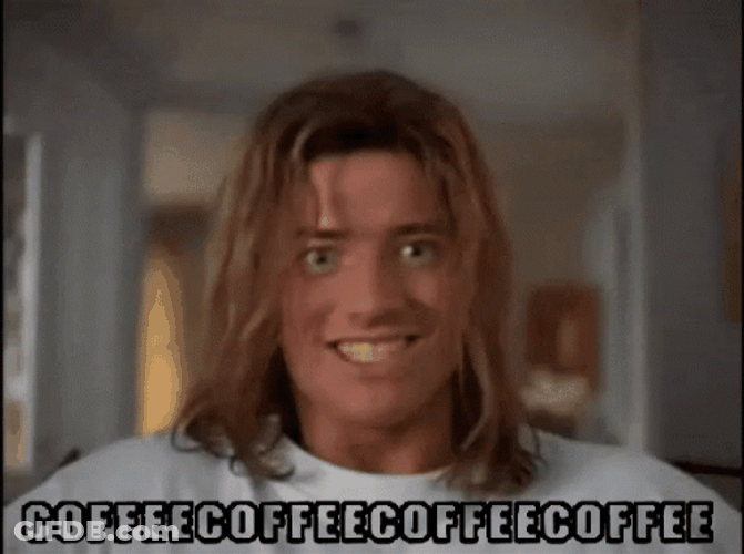 Brendan Fraser Coffee Caffeine GIF