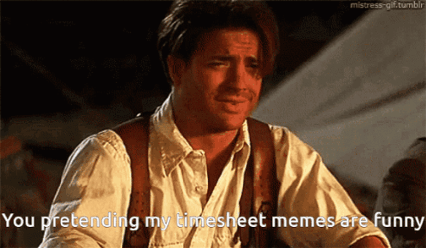 Brendan Fraser Timesheet Meme GIF