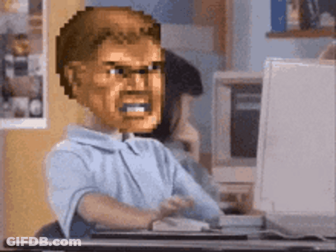 Brent Rambo Pixelated Doom Head Meme GIF