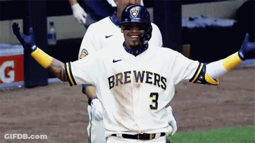 Brewers Baseball Player Celebrating GIF