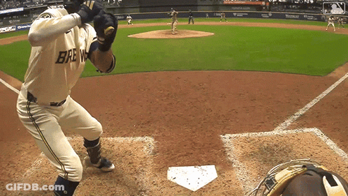 Brewers Baseball Player Ready To Swing GIF