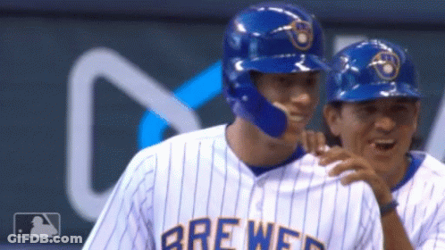 Brewers Baseball Players Hugging GIF