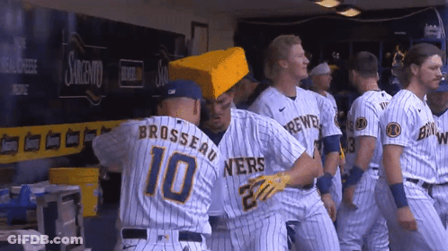 Brewers Baseball Players In Dugout GIF