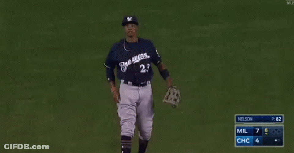 Brewers Catcher Conducts Crowd GIF