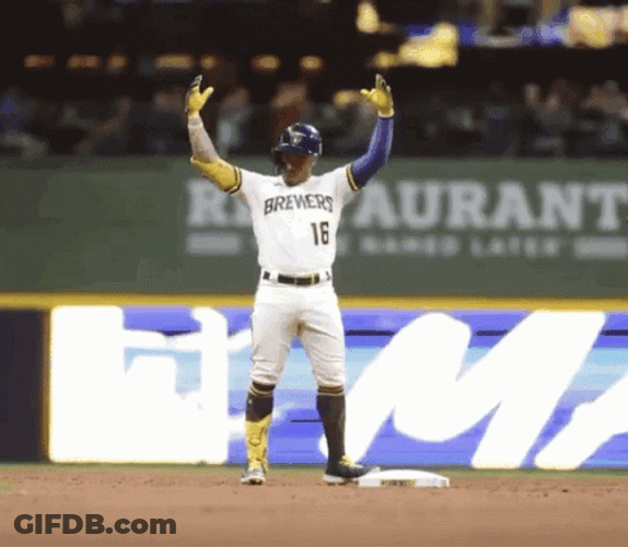 Brewers Kolten Wong Hyped GIF
