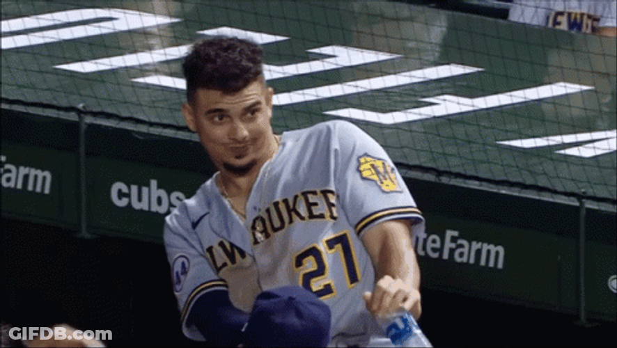 Brewers Willy Adames Lean Back GIF