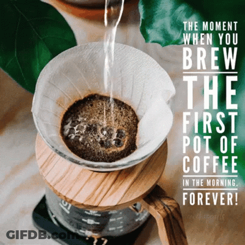 Brewing The First Pot Of Coffee Graphics Design GIF