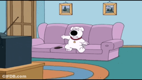 Brian From Family Guy Sitting On Couch GIF