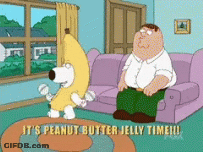 Brian Griffin Excited For Peanut Butter Jelly Time GIF