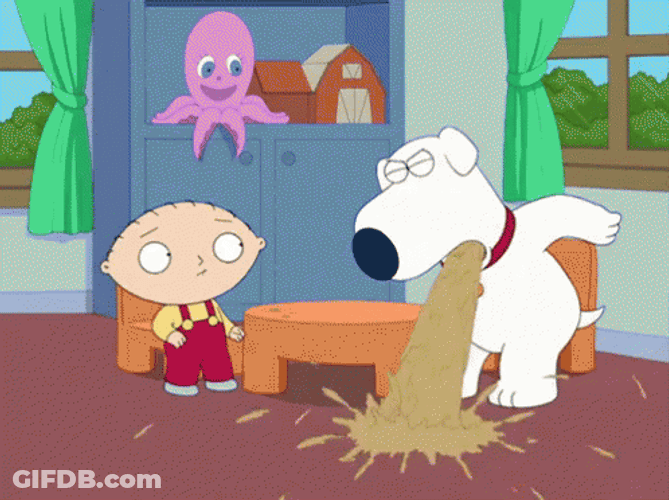 Brian Griffin Throwing Up GIF
