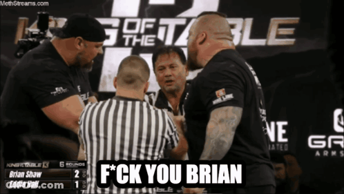 Brian Shaw And Eddie Hall Are Competing In A King Of The Tables Match GIF