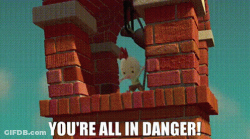 Brick Chimney Cartoon Says You're All In Danger GIF